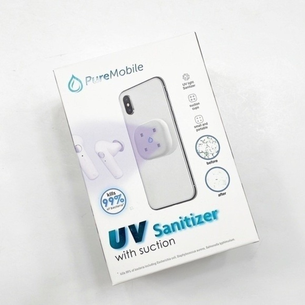 PureMobile UV Sanitizer Portable Phone Disinfectant with Suction White #26469